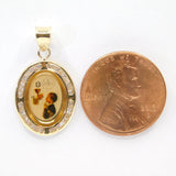 14K Yellow Gold Cubic Zirconia Communion Oval Charm - Grace Fine Gold