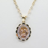 14K Tri- Color D.C Baptism Necklace(small) - Grace Fine Gold