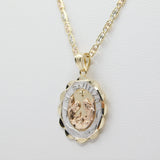 14K Tri- Color D.C Baptism Necklace (large) - Grace Fine Gold