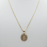 14K Tri-color D.C With CZ Virgin Mary Guadalupe Necklace - Grace Fine Gold