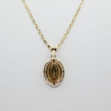 14K Yellow Gold With CZ Virgin Mary Picture Necklace - Grace Fine Gold