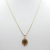 14K Yellow Gold With CZ Virgin Mary Picture Necklace - Grace Fine Gold