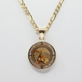 14K Yellow Gold With CZ Baptism Picture Necklace - Grace Fine Gold