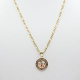 14K Tri-color D.C With CZ Communion Necklace - Grace Fine Gold