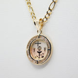 14K Tri-color D.C With CZ Communion Necklace - Grace Fine Gold