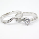 14K White Gold Fancy Solitaire CZ Ring - Grace Fine Gold