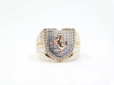 14K Yellow Gold  Men's Fancy Horse CZ Ring - Grace Fine Gold