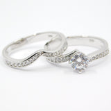 14K White Gold Ladies Fancy Solitaire CZ Ring - Grace Fine Gold