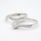 14K White Gold Fancy Solitaire CZ Ring - Grace Fine Gold