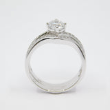 14K White Gold Fancy Solitaire CZ Ring - Grace Fine Gold