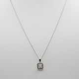 14K White Gold Fancy Princess Cut CZ Necklace - Grace Fine Gold