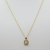 14K Yellow Gold Fancy Princess Cut CZ Necklace - Grace Fine Gold