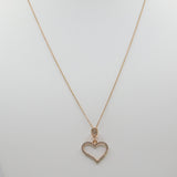 14K Rose Gold Fancy Heart CZ Necklace - Grace Fine Gold