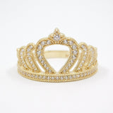14K Yellow Gold  Ladies Fancy Tiara CZ Ring - Grace Fine Gold