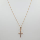 14K Rose Gold Fancy Cross CZ Necklace - Grace Fine Gold