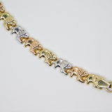 14K Tri-Color Gold Elephant Hollow Bracelet - Grace Fine Gold