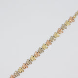 14K Tri-Color Gold Plumeria Flower Bracelet - Grace Fine Gold