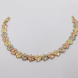 14K Tri-Color Gold Plumeria Flower Bracelet - Grace Fine Gold
