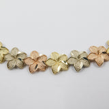 14K Tri-Color Gold Plumeria Flower Bracelet - Grace Fine Gold