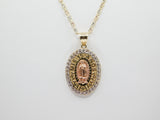 14K Gold 15 Anos C.Z Oval Necklace - Grace Fine Gold