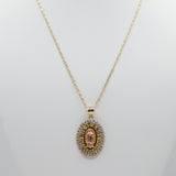 14K Gold 15 Anos C.Z Oval Necklace - Grace Fine Gold