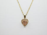 14K Tri-color Fancy 15 Anos Heart C.Z Necklace - Grace Fine Gold