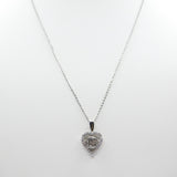 14K White Gold Fancy 15 Anos Heart C.Z Necklace - Grace Fine Gold