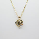 14K Gold 15 Anos Heart C.Z Necklace - Grace Fine Gold