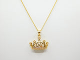 14K Yellow Fancy Heart Crown Necklace - Grace Fine Gold