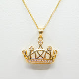 14K Yellow Fancy Heart Crown Necklace - Grace Fine Gold