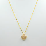 14K Yellow Gold Fancy Heart CZ Necklace - Grace Fine Gold