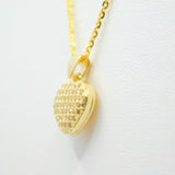 14K Yellow Gold Fancy Heart CZ Necklace - Grace Fine Gold