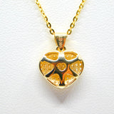 14K Yellow Gold Fancy Heart CZ Necklace - Grace Fine Gold