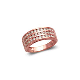 14K Rose gold  Ladies Fancy Band CZ Ring - Grace Fine Gold