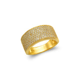 14K Yellow Gold Ladies Fancy band CZ Ring - Grace Fine Gold