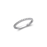 2mm 14K White Gold Ladies Fancy Band CZ Ring - Grace Fine Gold