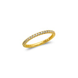 2mm 14K Yellow Gold Ladies Fancy Band CZ Ring - Grace Fine Gold